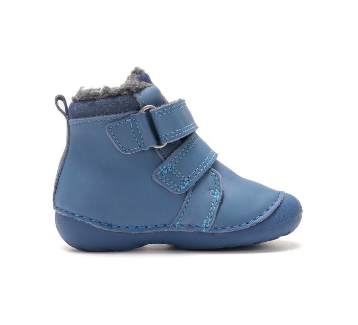 Ghete Copii Baieti DDStep Primii Pași Imblanite Albastru cu Macara W015-62928B - Piele Naturală [5]