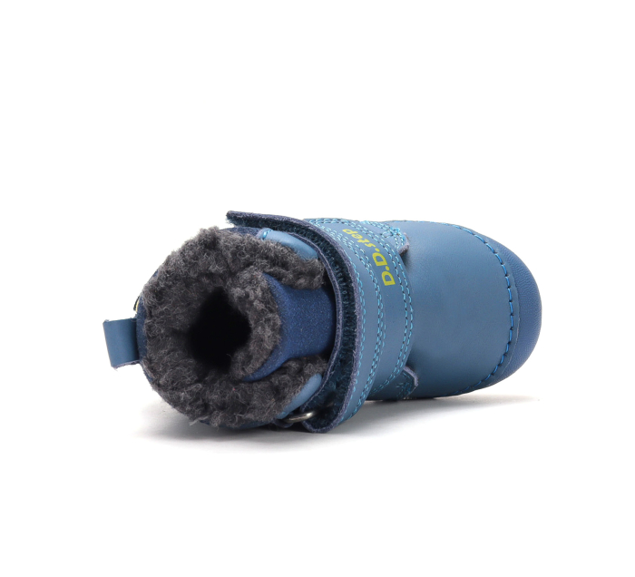 Ghete Copii Baieti DDStep Primii Pași Imblanite Albastru cu Macara W015-62928B - Piele Naturală [6]