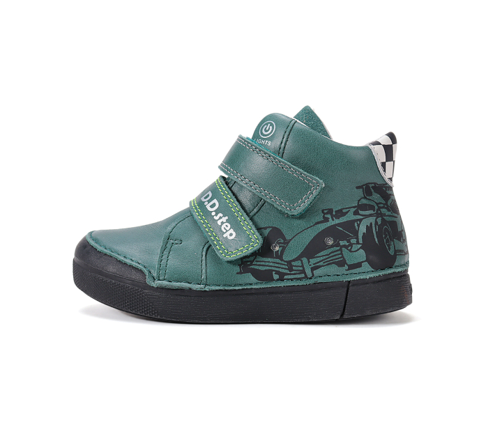 Ghete Copii Băieți DDStep Verde Emerald cu Luminițe LED A068-62454B - Piele Naturală [3]