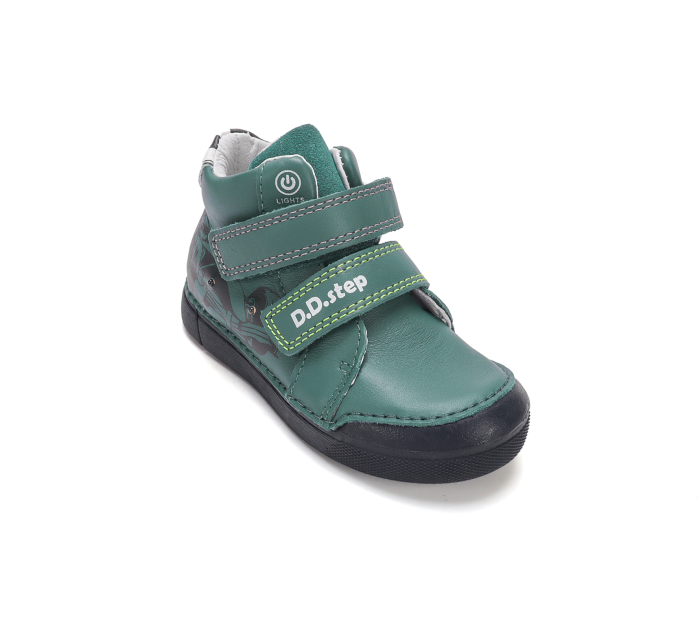 Ghete Copii Băieți DDStep Verde Emerald cu Luminițe LED A068-62454B - Piele Naturală [2]