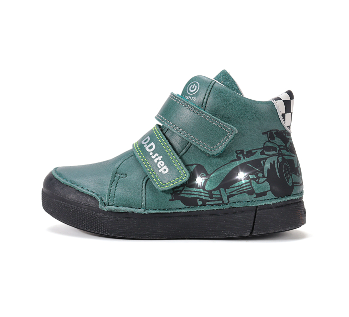 Ghete Copii Băieți DDStep Verde Emerald cu Luminițe LED A068-62454B - Piele Naturală [8]