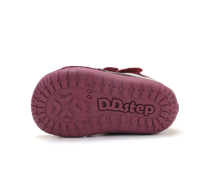Ghete Copii Fete Primii Pași Imblanite DDStep Roz cu Gri și Norișor Brodat W070-62495C - Piele Naturală [7]