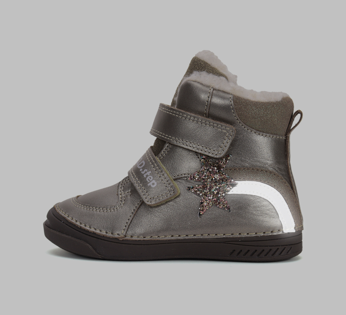 Ghete fete îmblănite și impermeabile din piele naturală, bronz - DDStep [2]