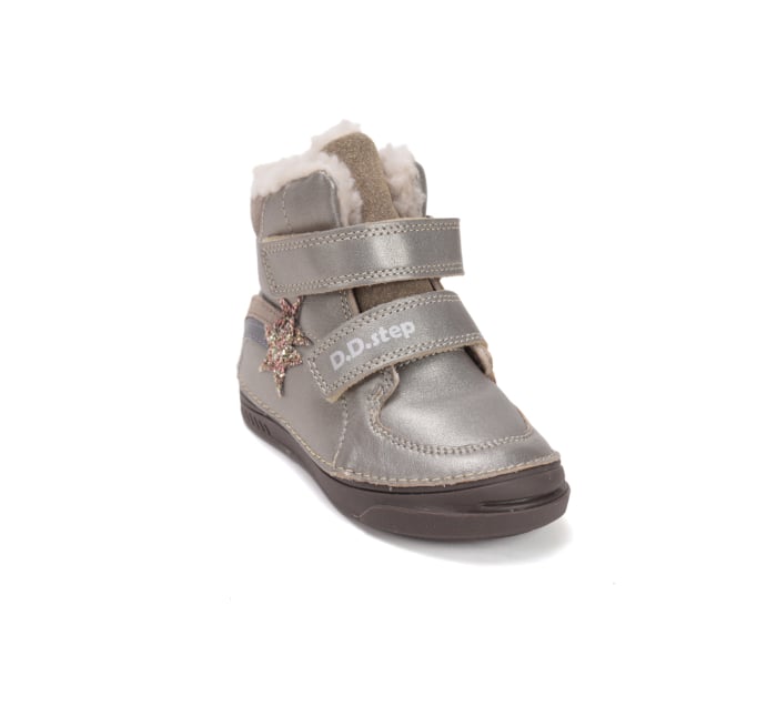 Ghete fete îmblănite și impermeabile din piele naturală, bronz - DDStep [3]