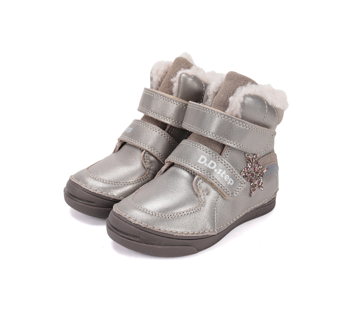 Ghete fete îmblănite și impermeabile din piele naturală, bronz - DDStep [1]