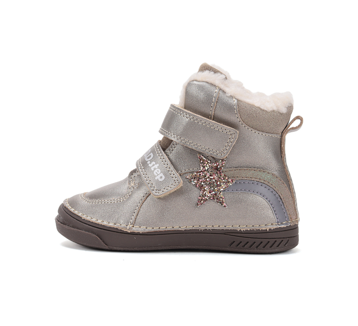 Ghete fete îmblănite și impermeabile din piele naturală, bronz - DDStep [5]