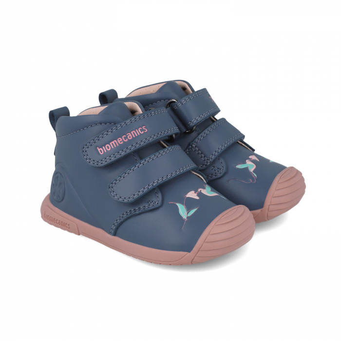Ghete fete piele naturala bleumarin Biomecanics [1]