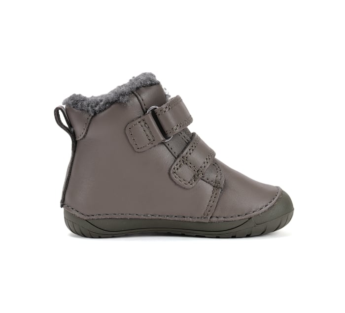 Ghete îmblănite din piele naturală barefoot kaki - DDStep [4]