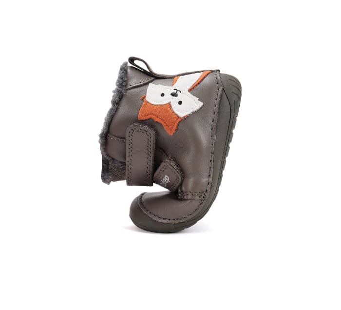 Ghete îmblănite din piele naturală barefoot kaki - DDStep [5]