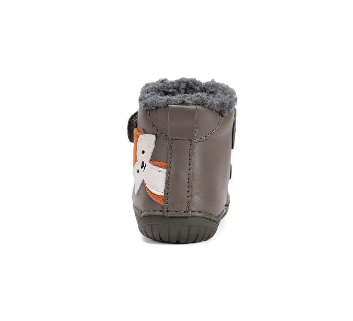 Ghete îmblănite din piele naturală barefoot kaki - DDStep [7]