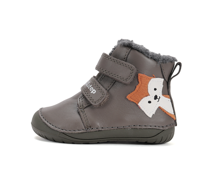 Ghete îmblănite din piele naturală barefoot kaki - DDStep [3]