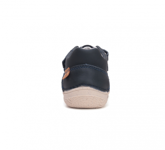 Pantofi baieti din piele naturala, barefoot bleumarin DD Step [3]