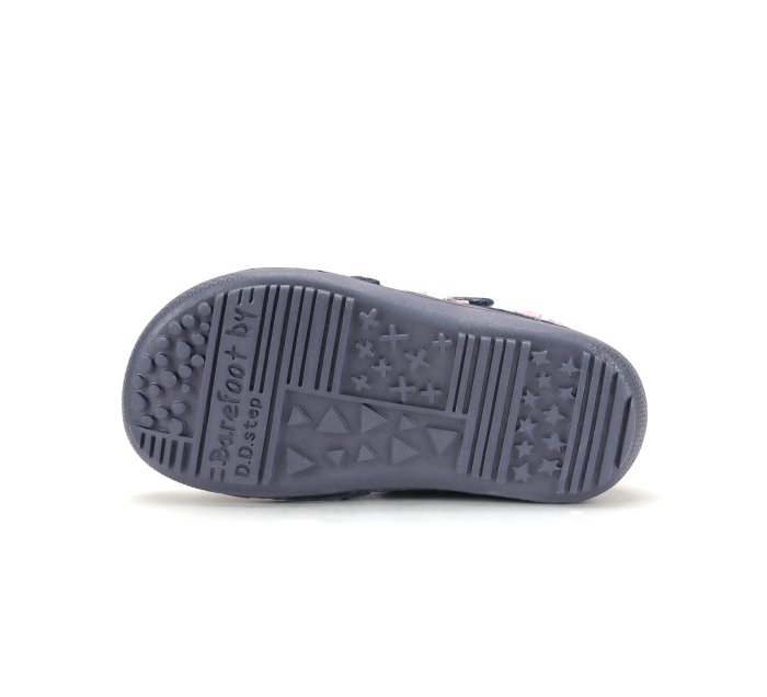 Pantofi Barefoot Copii DDStep Bleumarin Steluțe Roz S063-62567A - Piele Naturală [8]