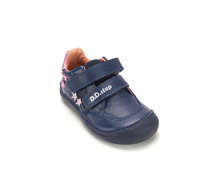 Pantofi Barefoot Copii DDStep Bleumarin Steluțe Roz S063-62567A - Piele Naturală [2]