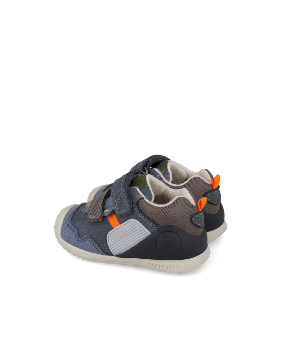 Pantofi copii, baieti, din piele, albastru denim, cu interior captusit, Biomecanics [2]
