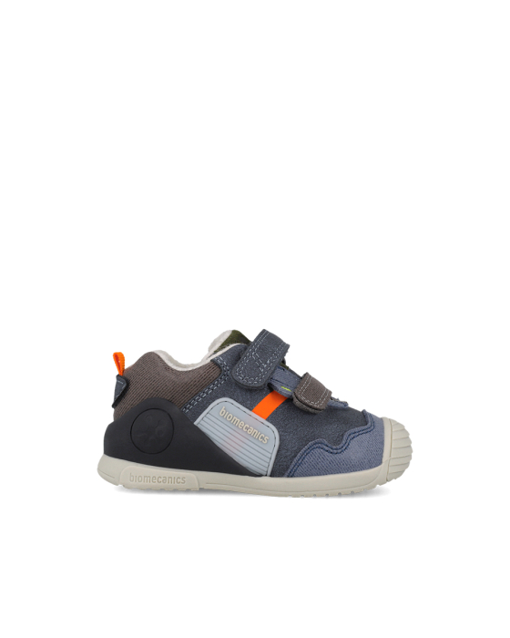 Pantofi copii, baieti, din piele, albastru denim, cu interior captusit, Biomecanics [4]