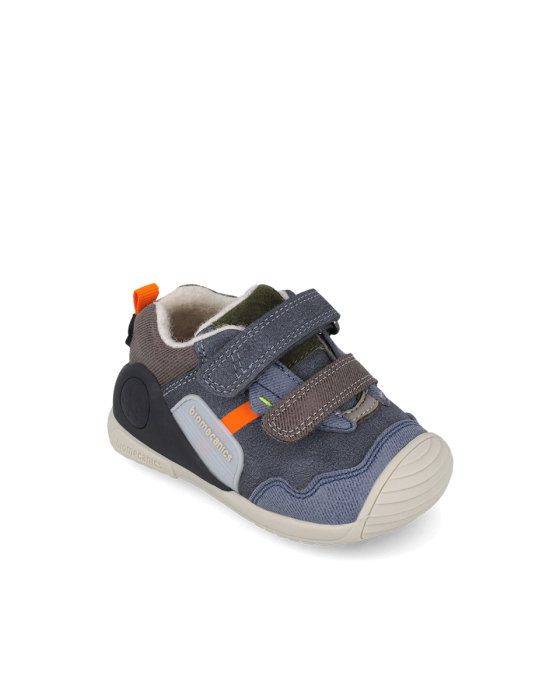 Pantofi copii, baieti, din piele, albastru denim, cu interior captusit, Biomecanics [3]
