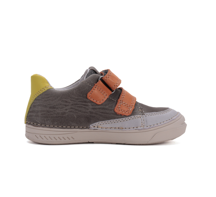 Pantofi copii baieti din piele, maro-galben, DD Step [4]