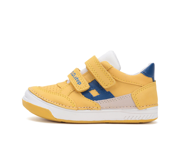 Pantofi copii baieti, sport, din piele naturala, galben - DD Step [2]