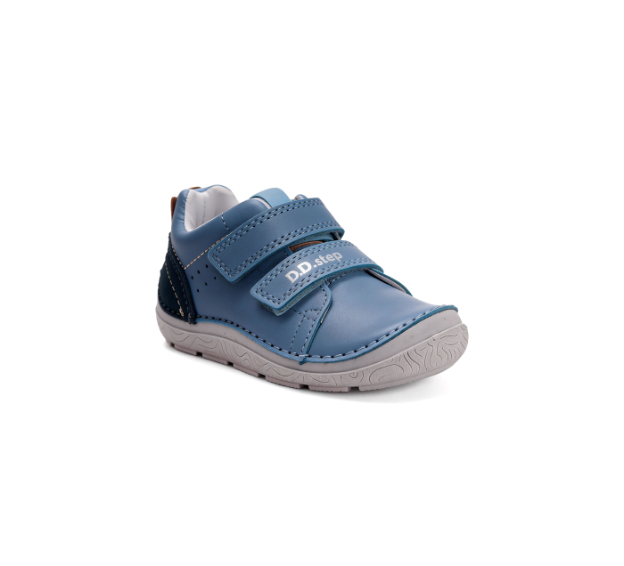 Pantofi copii barefoot din piele, albastru, DD Step [6]