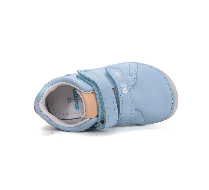 Pantofi copii barefoot din piele, albastru-oceanic, DD Step [5]