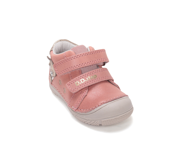 Pantofi copii din piele, roz cu vulpita DD Step [6]
