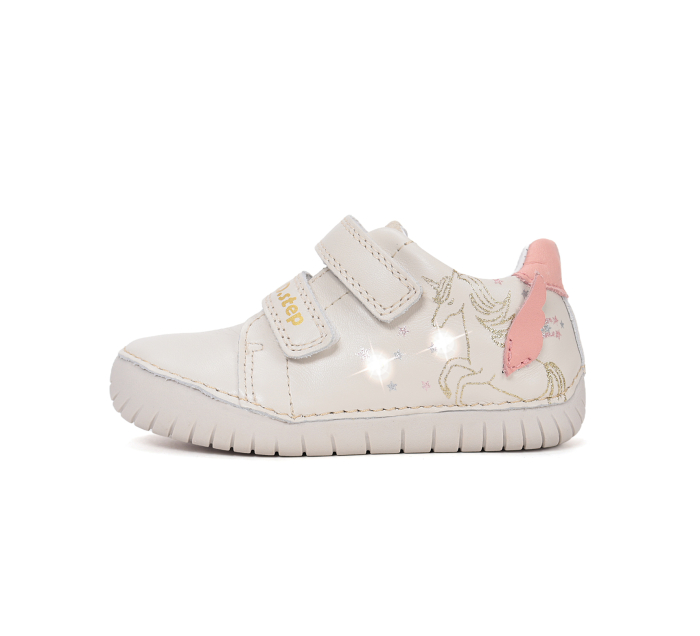 Pantofi copii fete, bej/crem, din piele cu luminite/LED - DD Step - DD Step [8]