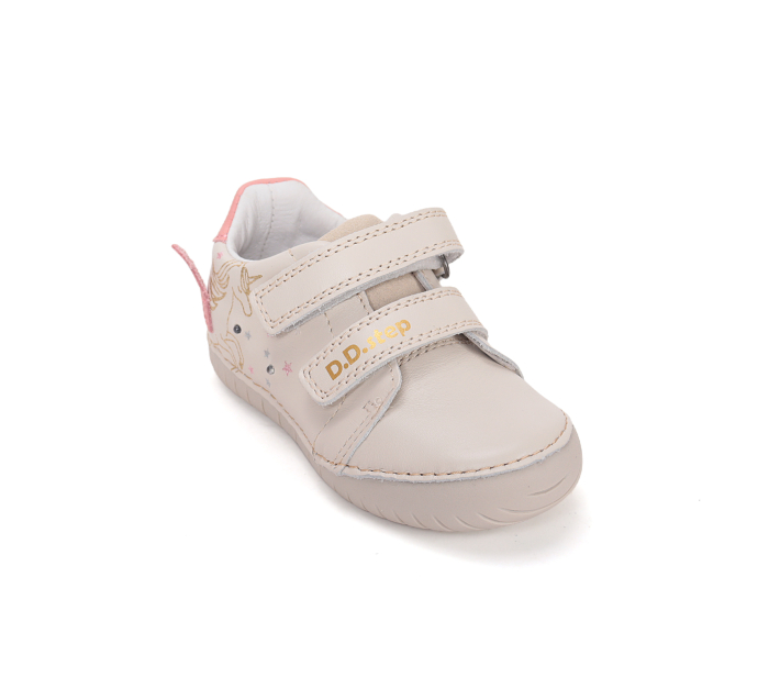 Pantofi copii fete, bej/crem, din piele cu luminite/LED - DD Step - DD Step [2]