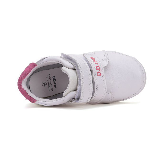 Pantofi copii fete, din piele naturala, cu floare roz SUN REACTIVE - DD Step [5]