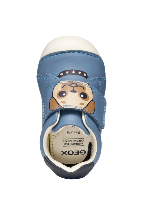 Pantofi copii Geox B3539C 00085 C4128, primii pași – Albastru cu cățeluș [3]