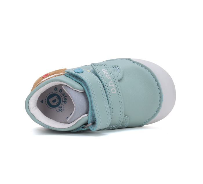 Pantofi copii primii pasi, din piele, verde mint DD Step [5]