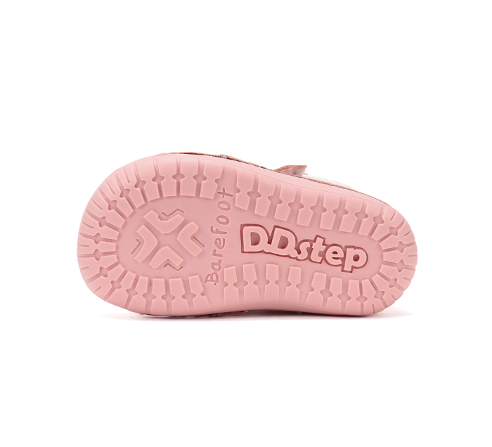 Pantofi din piele naturala fete barefoot, roz norișor - DD Step [9]