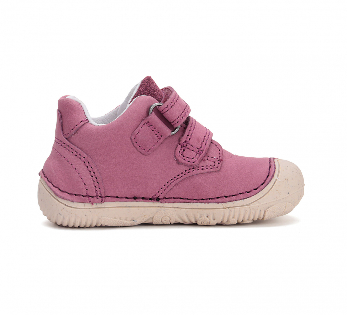 Pantofi fete din piele naturala, barefoot roz-zmeura DD Step [4]