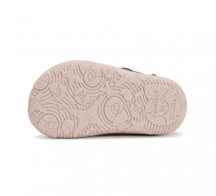 Pantofi fete din piele naturala, barefoot roz-zmeura DD Step [7]