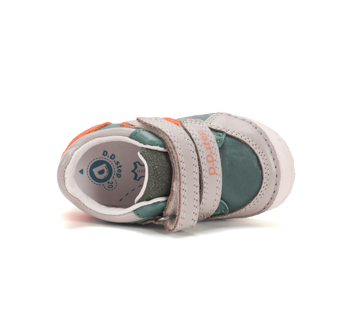 Pantofi Primii Pași Copii DDStep Verde/Portocaliu S038-62241B - Piele Naturală [4]
