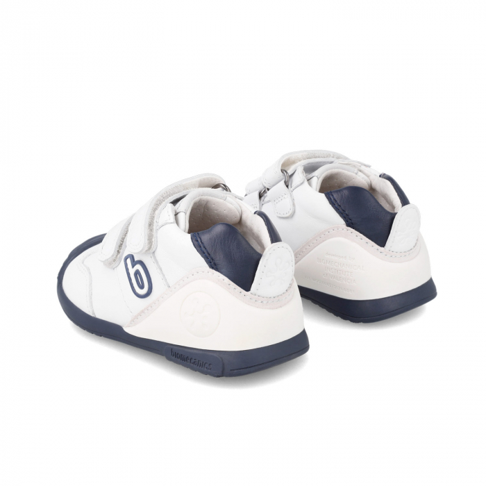 Pantofi sport baieti din piele naturala - alb/albastru Biomecanics [2]