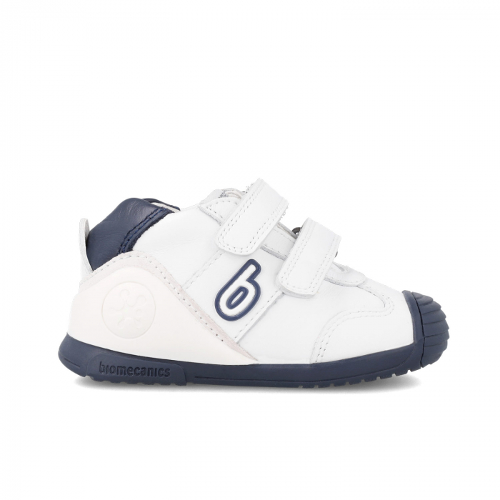 Pantofi sport baieti din piele naturala - alb/albastru Biomecanics [4]