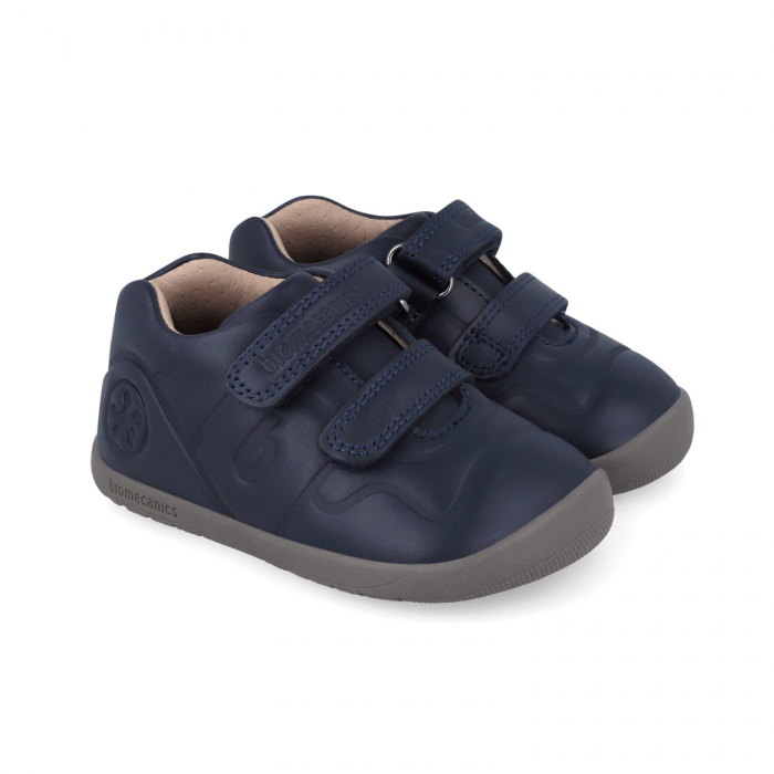 Pantofi sport baieti din piele naturala barefoot bleumarin Biomecanics [1]