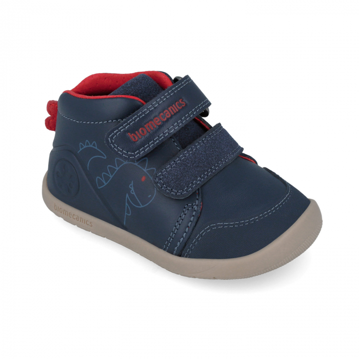 Pantofi sport baieti din piele naturala barefoot bleumarin Biomecanics [3]