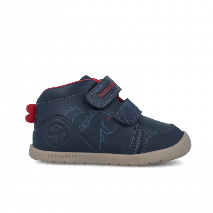 Pantofi sport baieti din piele naturala barefoot bleumarin Biomecanics [4]