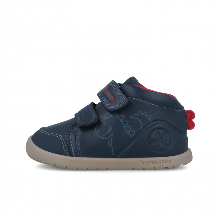 Pantofi sport baieti din piele naturala barefoot bleumarin Biomecanics [5]