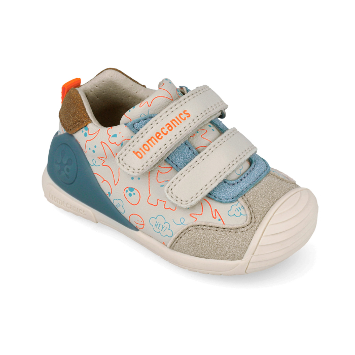 Pantofi sport baieti din piele naturală, cu dinozauri - Biomecanics [4]