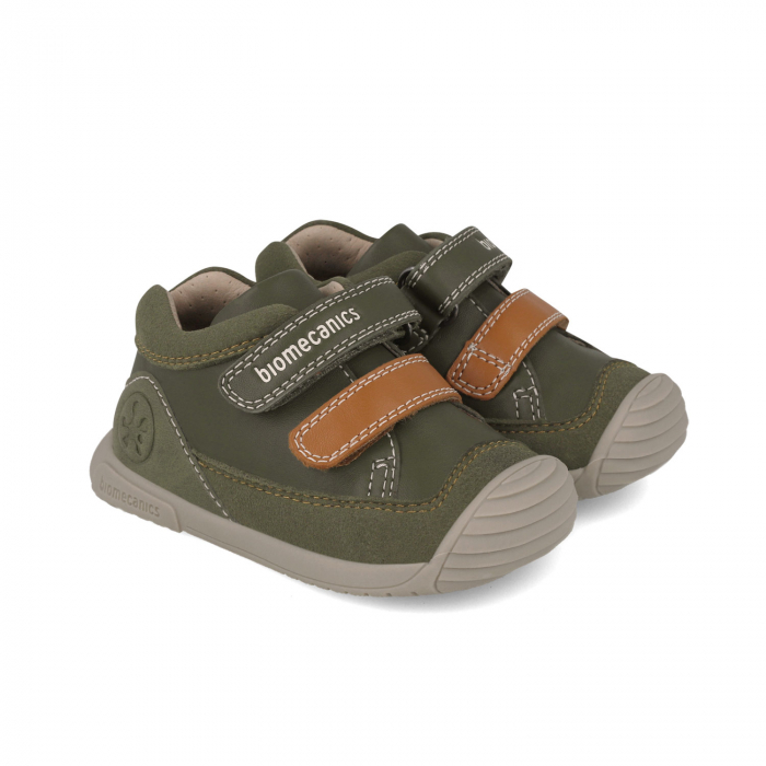 Pantofi sport baieti din piele naturala - kaki Biomecanics [1]