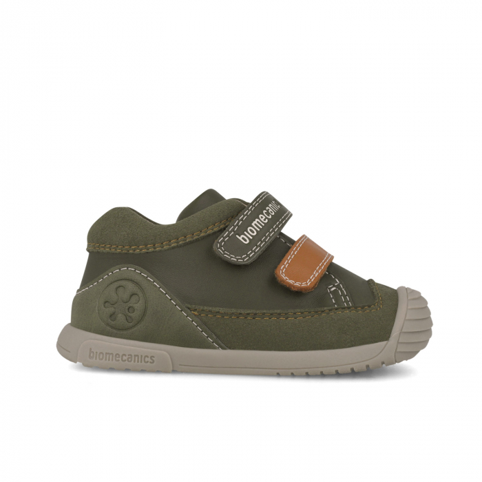 Pantofi sport baieti din piele naturala - kaki Biomecanics [4]