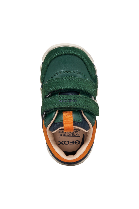 Pantofi sport băieți Geox B3555D05422C3P2T din piele naturală si întoarsă – Verde închis și bleumarin [3]