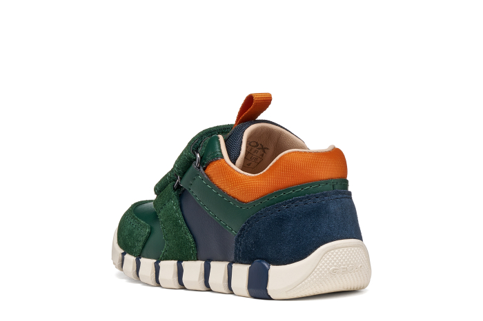 Pantofi sport băieți Geox B3555D05422C3P2T din piele naturală si întoarsă – Verde închis și bleumarin [8]