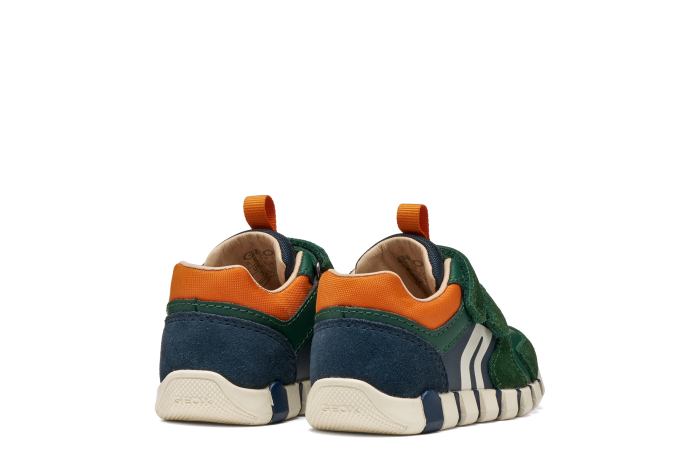 Pantofi sport băieți Geox B3555D05422C3P2T din piele naturală si întoarsă – Verde închis și bleumarin [2]