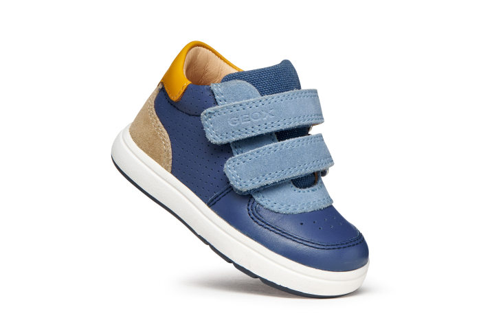 Pantofi sport băieți Geox B554DA 08520 C4J4S – Albastru cu accente galben muștar [3]