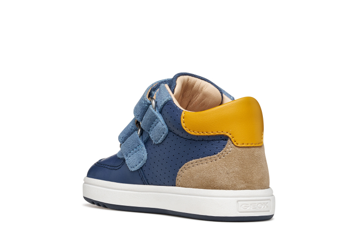 Pantofi sport băieți Geox B554DA 08520 C4J4S – Albastru cu accente galben muștar [8]