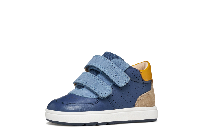Pantofi sport băieți Geox B554DA 08520 C4J4S – Albastru cu accente galben muștar [9]